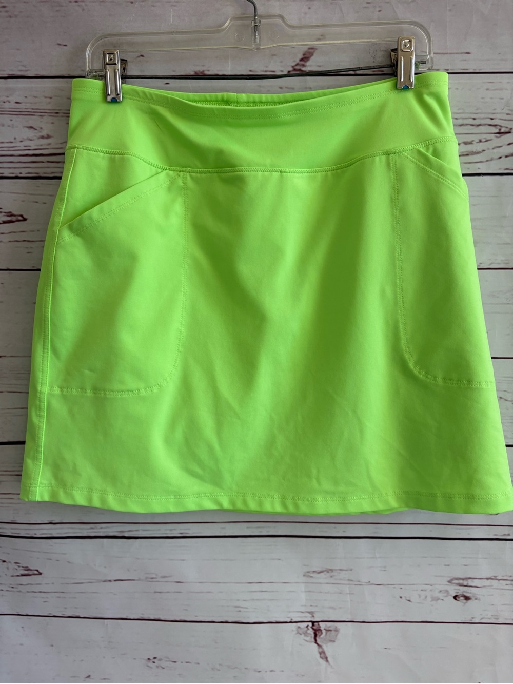 Jofit Club Skort Size Medium Pickleball Golf Tennis Neon Lime Green 4 Pockets